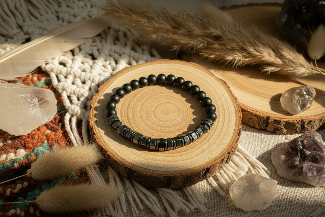 Hematite + Matte Black Onyx Stone