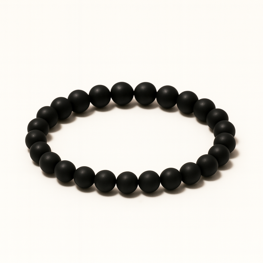 Round Stone Matte Black Onyx