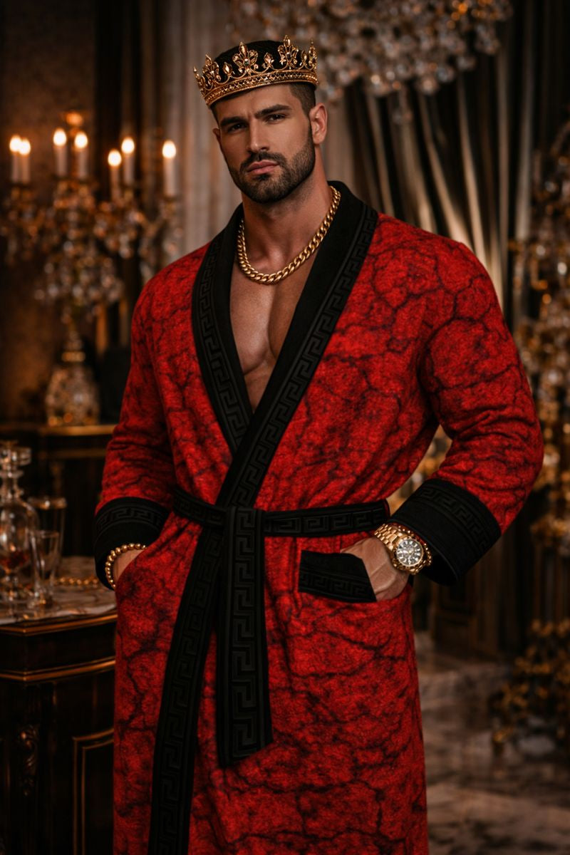 Red Stone - Men's Loose-fitting Bathrobe