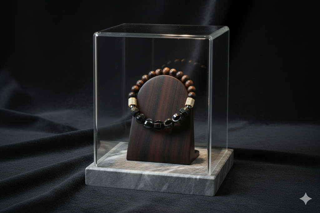 Red Tiger's Eye + Hematite Pacman Stone Bracelet